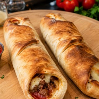 Sausage, Pepperoni & Mozzarella Stromboli
