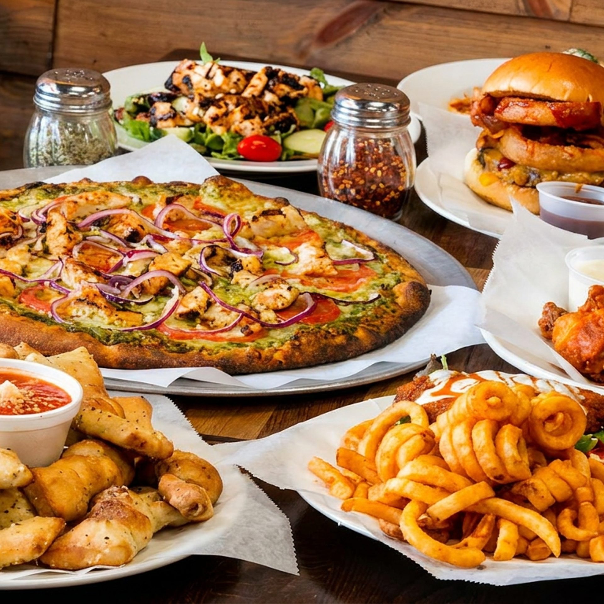 Pizza, wings, pasta, wraps, and more