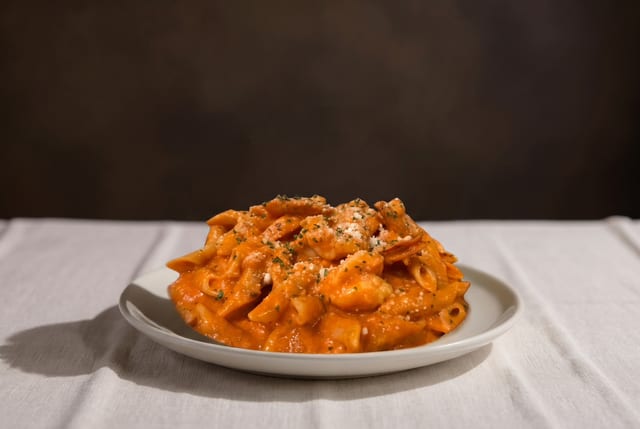 Penne alla Vodka with Shrimp.