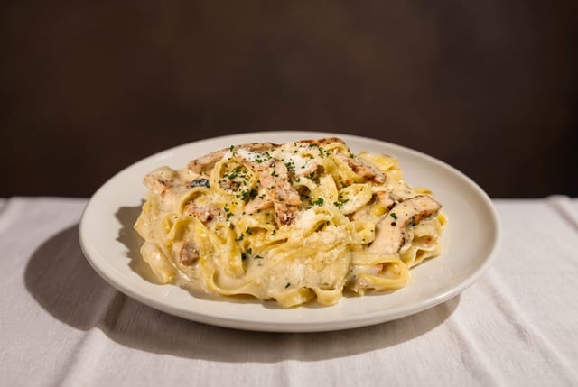 Fettuccine Alfredo with Chicken.