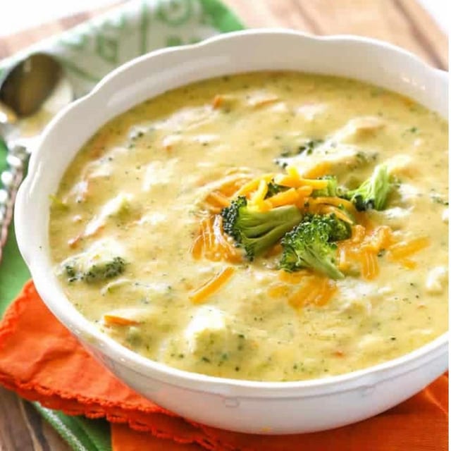 Creamy Cheddar Broccoli Soup.